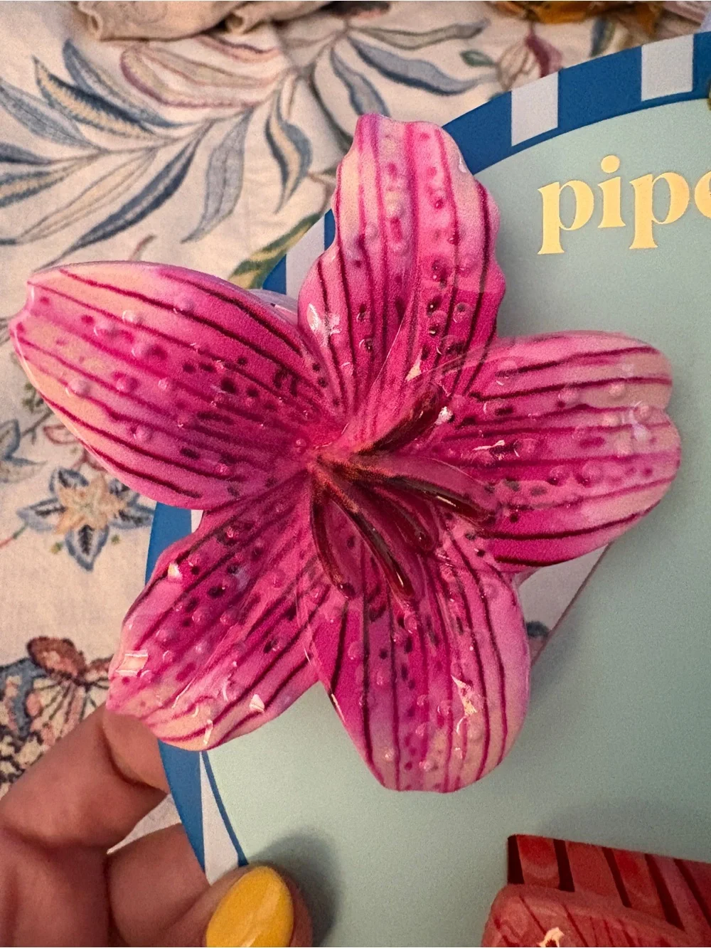 Piper K Floral Hair Clips in Yellow, Pink, and Red-Orange